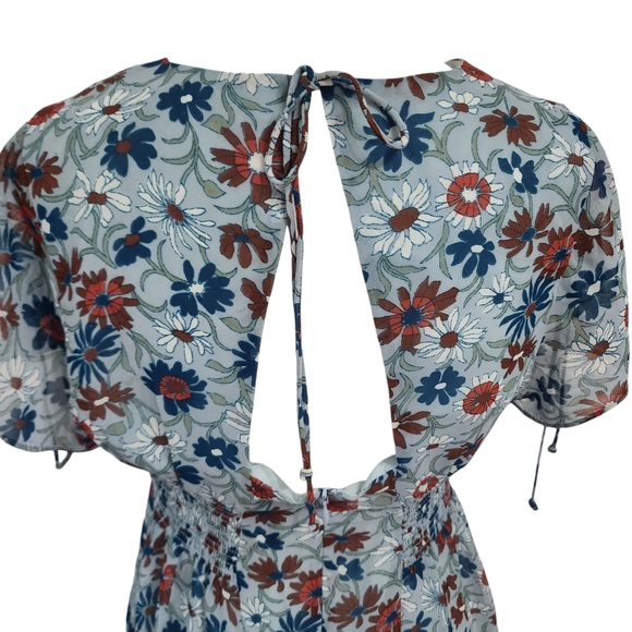 Madewell Flutter Sleeve Open-Back Mini Dress in Wildflower Garden - Picture 9 of 13
